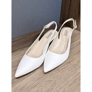 Alfani Step n Flex Slingback Heels White 7.5 Office Brunch Work